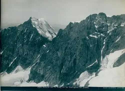 Foto Graubünden, Piz Scerscen, Piz Roseg, von der Crast'agüzza aus gesehen