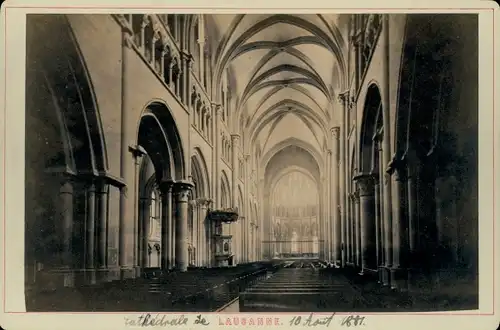 Kabinettfoto Lausanne Kanton Waadt, 1881, Cathedrale