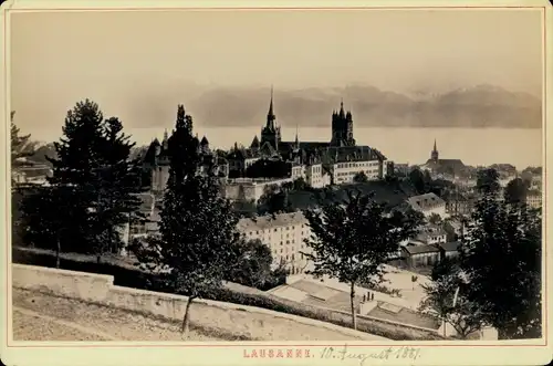 Kabinettfoto Lausanne Kanton Waadt, 1881, Vue generale