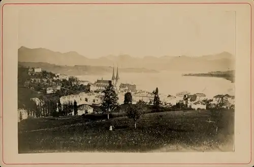 Kabinettfoto Luzern Stadt Schweiz, 1881, Gesamtansicht