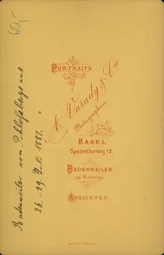 Kabinettfoto Badonviller Badenweiler Meurthe et Moselle