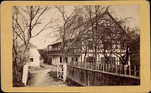 CdV Długopole Zdrój Bad Langenau Bystrzyca Kłodzka Habelschwerdt, um 1875, Gasthof, Schweizerhaus