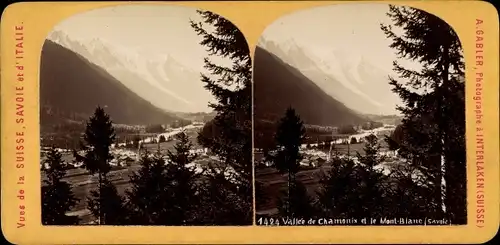 Stereo Foto Chamonix Mont Blanc Haute Savoie, Vallée de Chamonix, Panorama