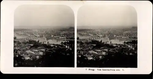 Stereo Foto Praha Prag, Stadtpanorama vom Laurenzlberg aus
