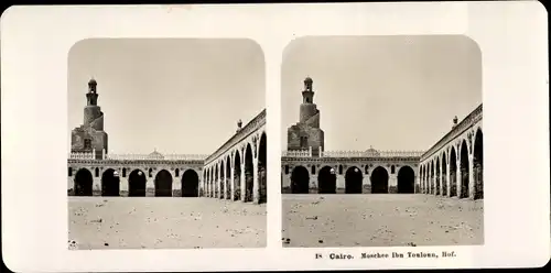 Stereo Foto Kairo Cairo Ägypten, Moschee Ibn Tulun, Hof