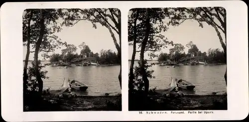 Stereo Foto Furusund Schweden, Ufermotiv, Schären