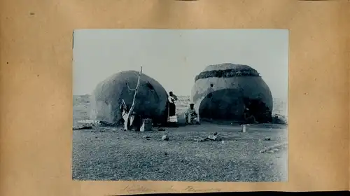 Foto um 1906, Namibia Deutsch Südwestafrika, Hütten der Hereros