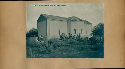 Foto um 1906, Okahandja Namibia Deutsch Südwestafrika, Kirche, Koloniale Schutztruppe