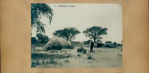 Foto um 1906,  Namibia Deutsch Südwestafrika, Hererodorf Osanna