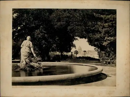 Foto um 1880, Roma Rom Lazio, Pincio Fontana, Petersdom, Vatikan
