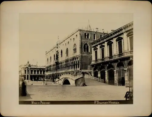 Foto um 1890 Venezia Venedig Veneto, Molo e Prigioni