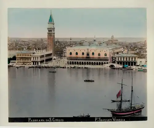 Foto um 1890, Venezia Venedig Veneto, Panorama da S. Giorgio