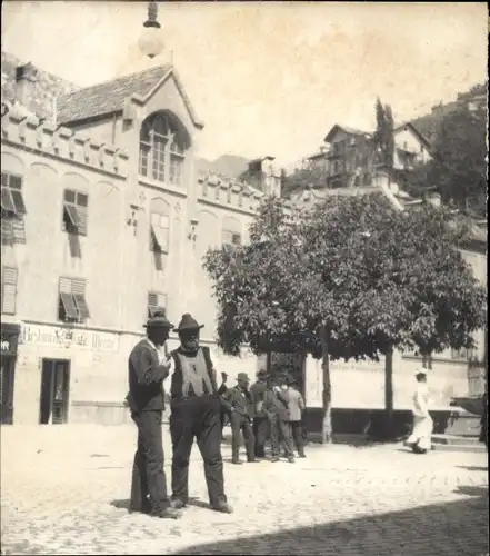 Foto um 1910, Obermais Meran Merano Südtirol, Restaurant, Anwohner