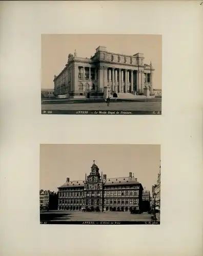 Foto um 1880 Anvers Antwerpen Flandern, Musée Royale de la Peinture, Hôtel de ville