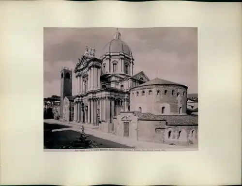 Foto um 1880, Brescia Lombardia, Duomo Nuovo o Cathedrale, Außenansicht