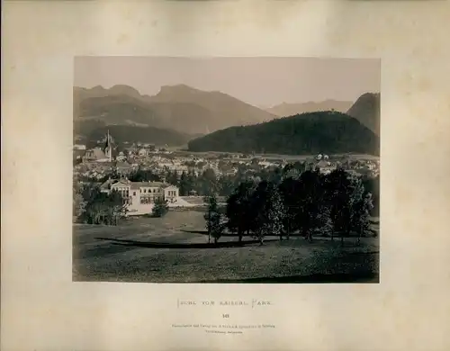 Foto um 1880, Bad Ischl in Oberösterreich, Blick vom Kaiserlichen Park, Kaiservilla