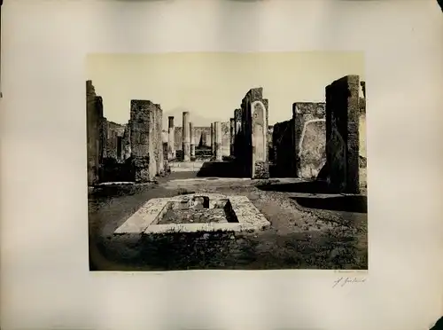 Foto um 1880, Pompei Campania, Gebäuderuinen, Casa di Panza, Atrium