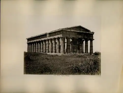 Foto um 1880, Paestum Pesto Campagnia, Tempio di Nettuno, Neptuntempel