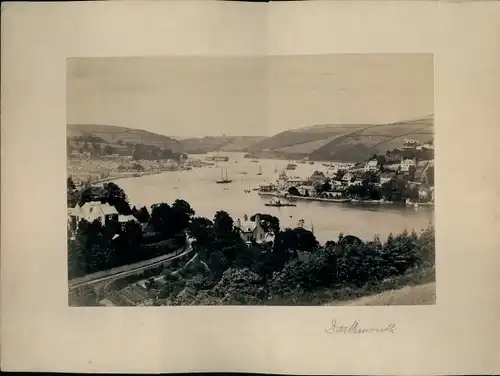 Foto um 1880, Dartmouth Devon England, River Dart, Panoramablick, Schiffe
