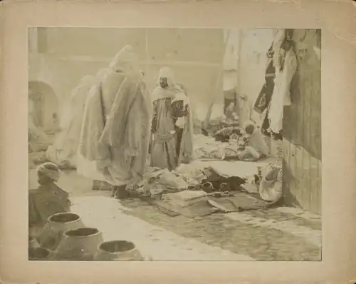 Foto um 1900, Algerien ?, Markt, arabische Händler