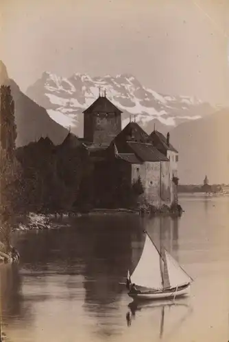 Foto Chillon Lac Léman Kt. Waadt Schweiz, Dent di Midi, August 1891