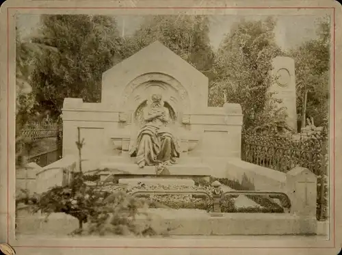 Kabinettfoto Wrocław Breslau Schlesien, Denkmal auf einer Gruft, Onkel Georg, um 1880