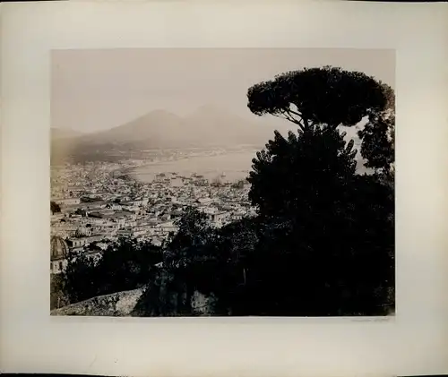 Foto um 1880, Napoli Neapel Campania, Panorama, Vesuv, Blick über die Bucht