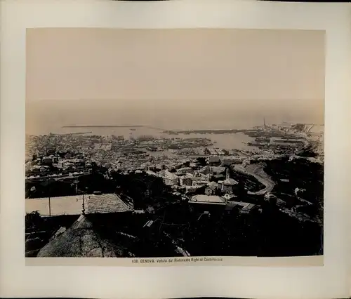 Foto um 1880, Genova Genua Ligurien, Veduta del Ristorante Righi al Castellaccio