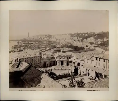 Foto um 1880, Genova Genua Ligurien, Veduta da S. Brigida, Hafen, Leuchtturm