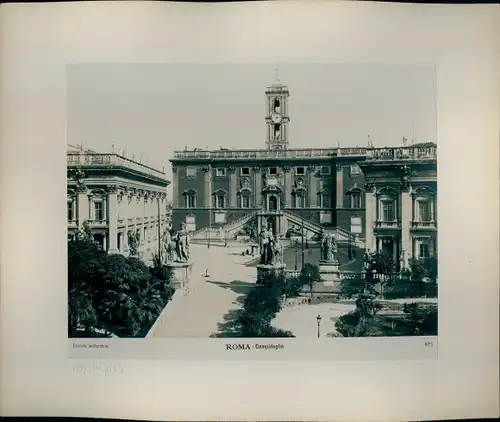 Foto um 1880, Roma Rom Lazio, Campidoglio, Cordonata di Accesso