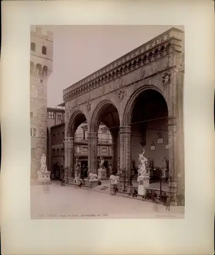 Foto um 1880, Firenze Florenz Toscana, Loggia de' Lanzi, incominciata nel 1376