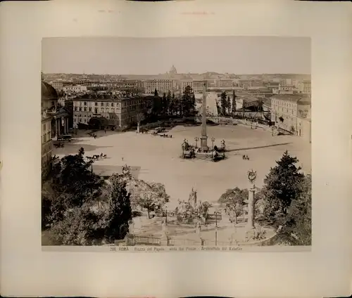 Foto um 1880, Roma Rom Lazio, Piazza del Popolo, vista dal Pincio