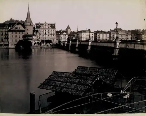 Foto Luzern Stadt Schweiz, Stadtpartie, Brücke, Landschaftspanorama