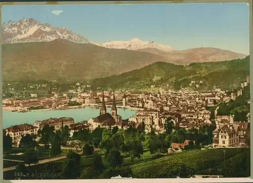 Foto Luzern Stadt Schweiz, Totalansicht, Flüelen, Bristenstock