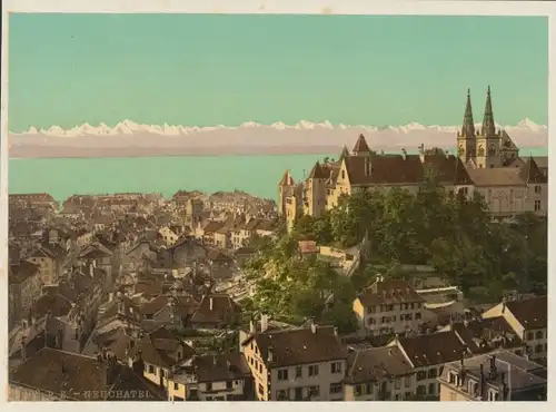 Foto Neuchâtel Neuenburg Stadt, Totalansicht der Stadt