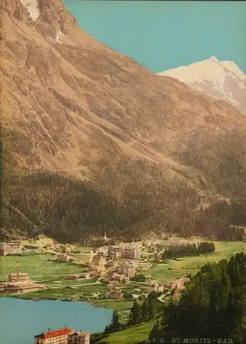 Foto Sankt Moritz Bad Kanton Graubünden, Blick auf den Ort