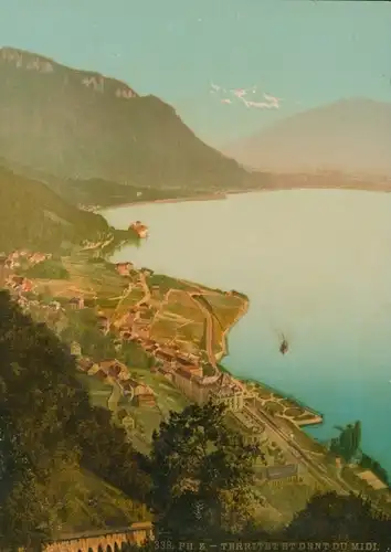 Foto Territet Montreux Kt. Waadt, Blick auf den Ort, Dent du Midi