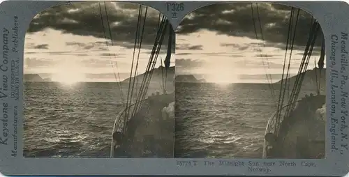 Stereo Foto Norwegen, The Midnight Sun near North Cape