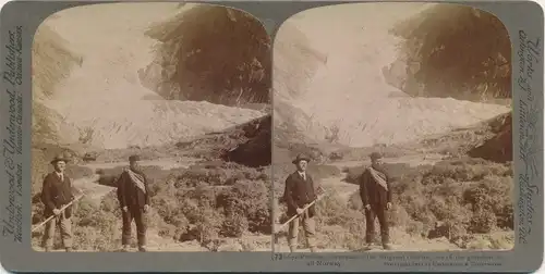 Stereo Foto Norwegen, Perilous crevasses of the Brigsdal Glacier