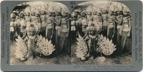 Stereo Foto Bali Indonesien, Tänzerinnen, Fest