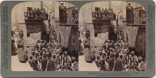 Stereo Foto Ramah Israel, Straße, Passanten