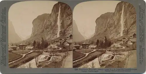 Stereo Foto Lauterbrunnen Kanton Bern, Staubach Wasserfall