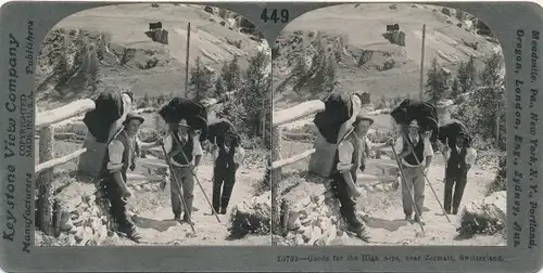 Stereo Foto Zermatt Kanton Wallis, Bergsteiger