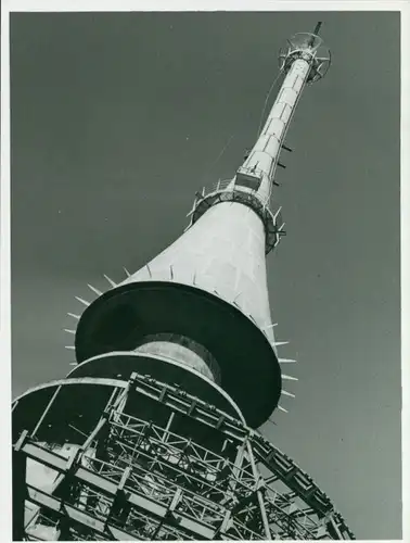 Foto Hans Joachim Spremberg, Fernsehturm Jeschken, Ještěd, Baugerüst