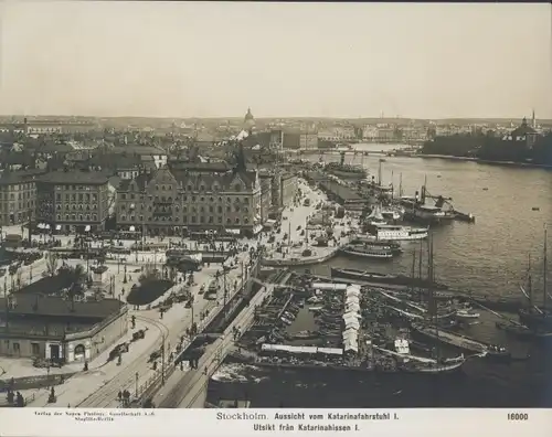 Foto Stockholm Schweden, Aussicht vom Katarina Fahrstuhl, Katarinahissen, NPG 16000