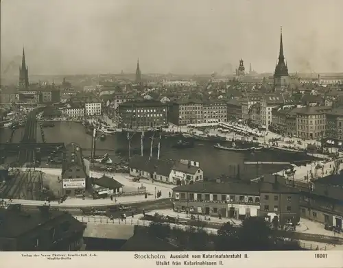 Foto Stockholm Schweden, Aussicht vom Katarina Fahrstuhl, Katarinahissen, NPG 16001