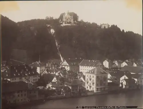 Foto Lucerne Luzern Stadt Schweiz, Chemin de fer du Gütsch