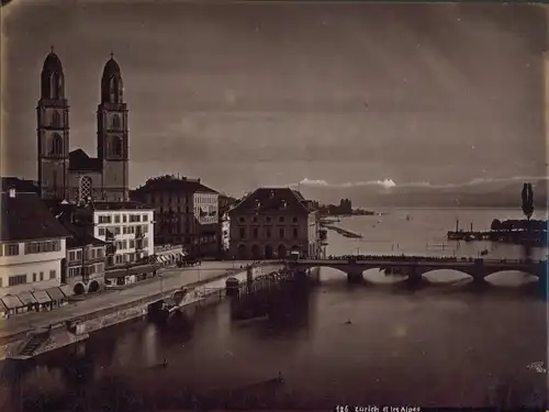 Foto Zürich Stadt Schweiz, Teilansicht, Alpen, Zürichsee