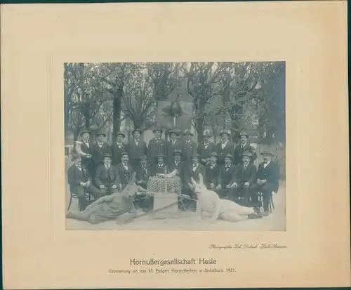 Foto Solothurn Stadt Schweiz, Hornussergesellschaft Hasle, VI. Eidgen. Hornusserfest 1921