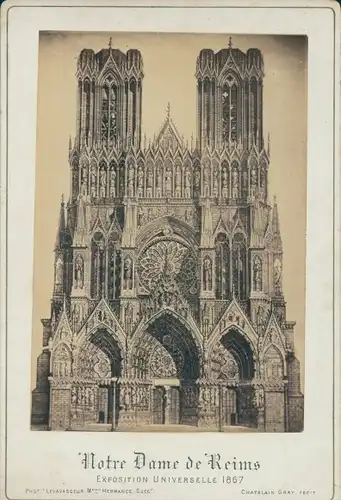 Kabinettfoto Reims Marne, Cathedrale Notre Dame, Exposition Universelle 1867